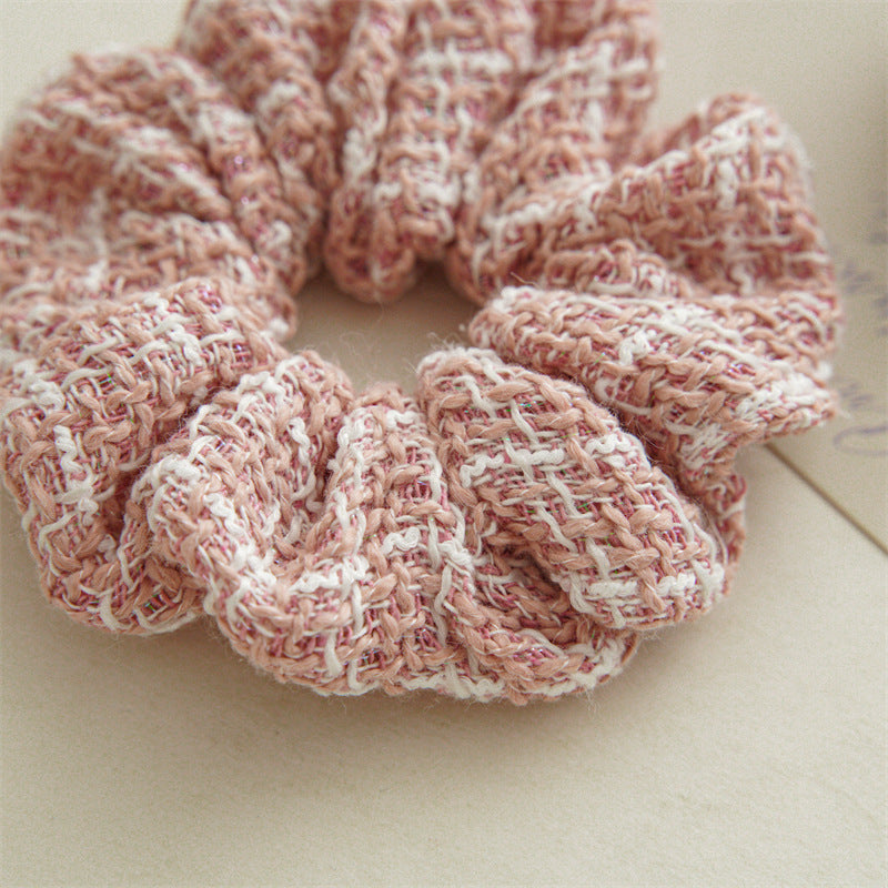 9PCS Plaid Style Womens Hair Scrunchies Elastic Hair Bands Girls Headwear Soft Elastic Bandage 7 Colors Fashion Ornaments, Accessories, Hairbands