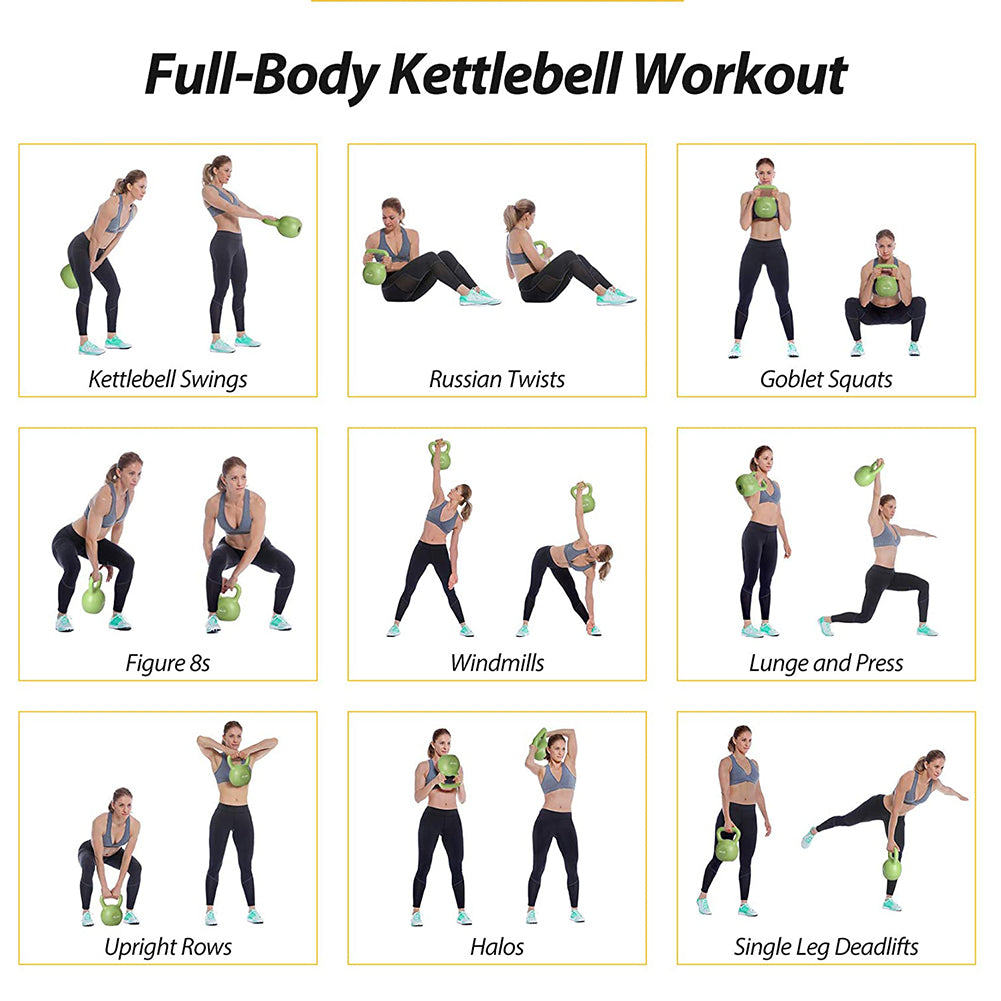 ZC FLYYD™ 15lb Vinyl Coated Kettlebell | Women's Home Gym & Sculpting