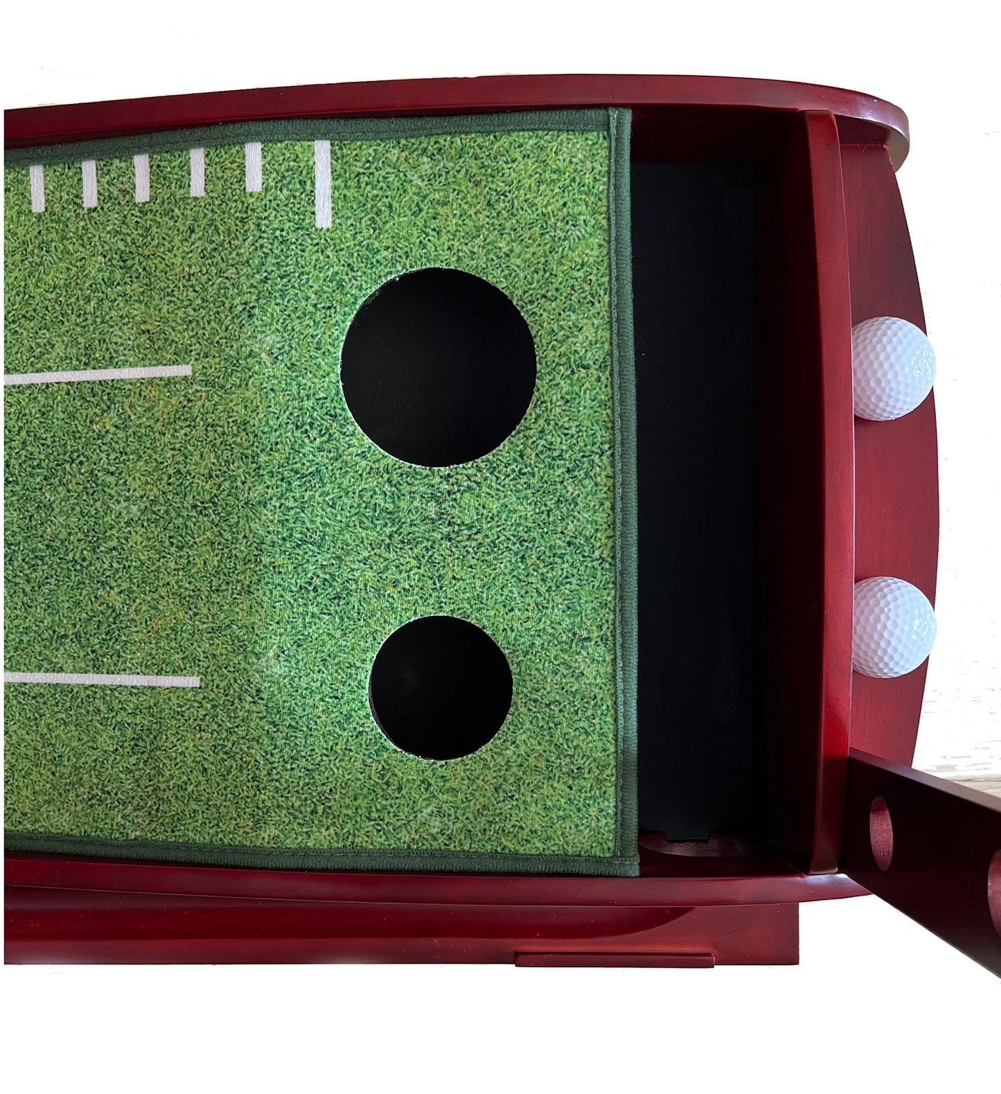 Golf Putting Mat for Swing Detection, Indoor Golf Putting Green with 2 Holes 6 Balls-10FT Crystal Velvet Putting Mat/Auto Ball Return/Practice at Home or in Office