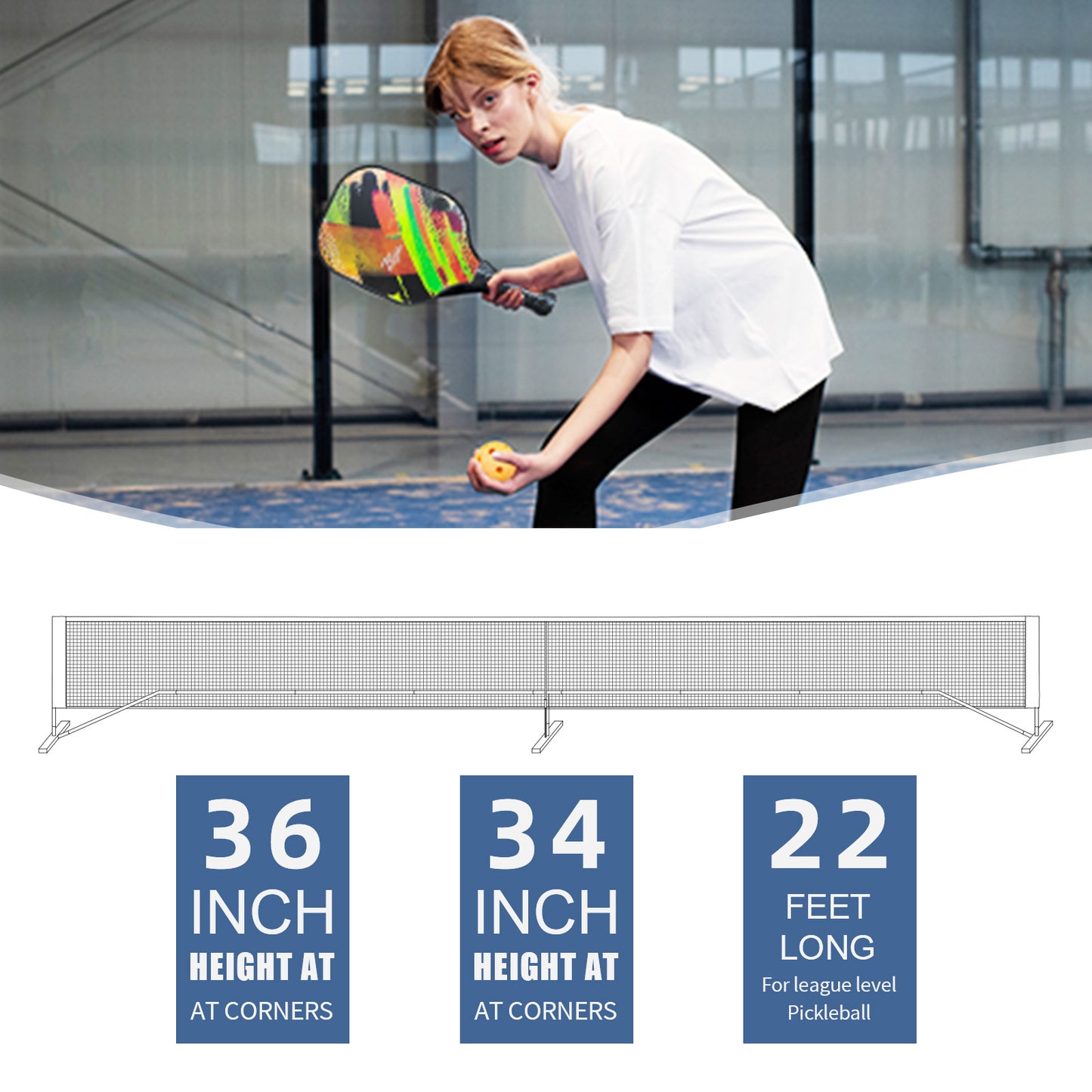 ZC FLYYD Pickleball Paddles Set with Net Systerm
