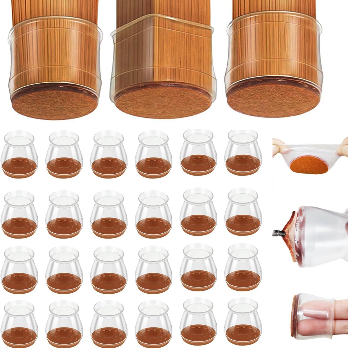 ZCFLYYD Chair Leg Protectors for Hardwood Floors, Funiture Slides, Chair Leg Cups, Floor Protectors for Furniture