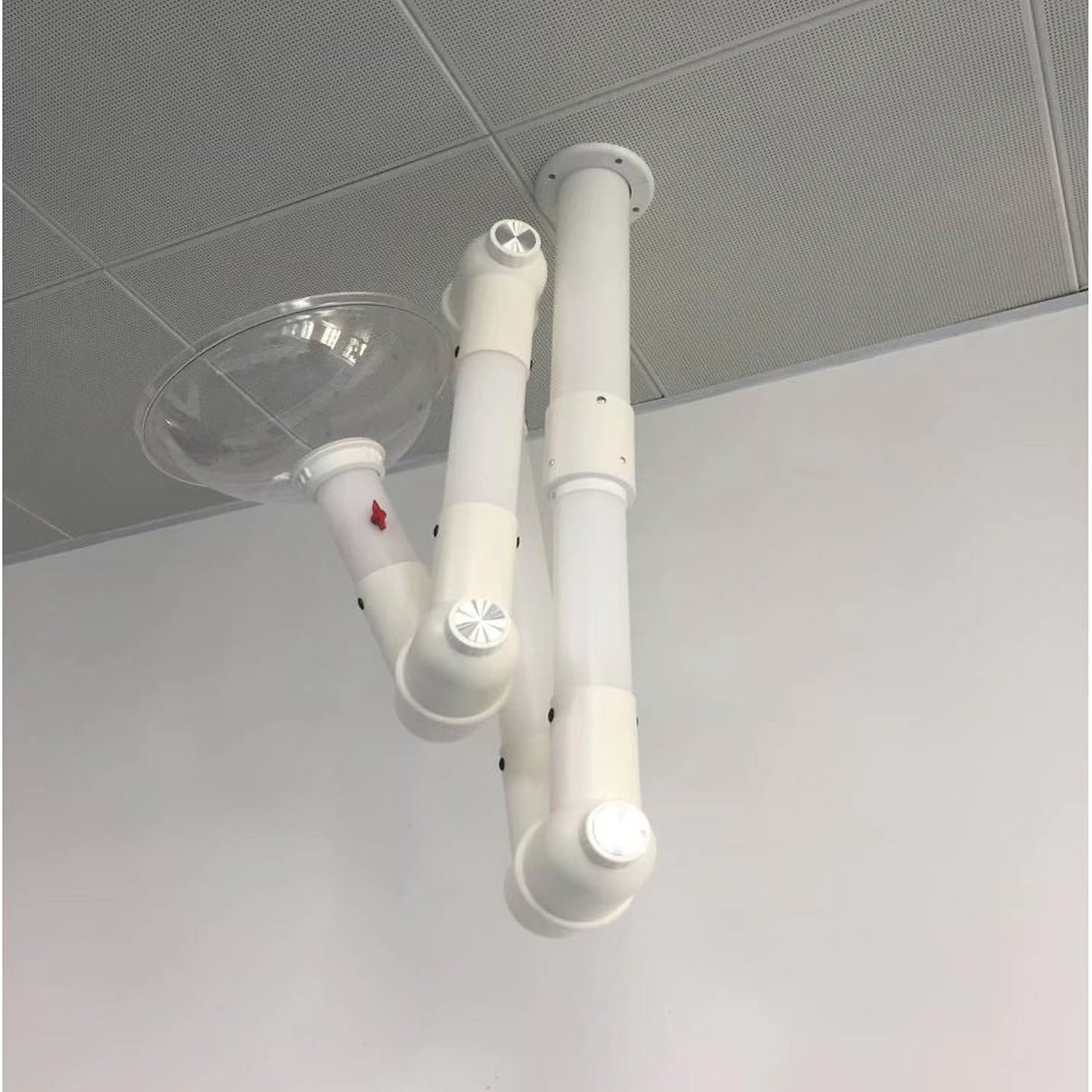 ZC FLYYD Laboratory Exhaust Vent Fume Extractor Arms, PP Snorkel for Extractor Fume Hood with 360° Adjustable Pivots for Lab, Industrial, Moxibustion, Ceiling-mounted/ Wall-Mounted