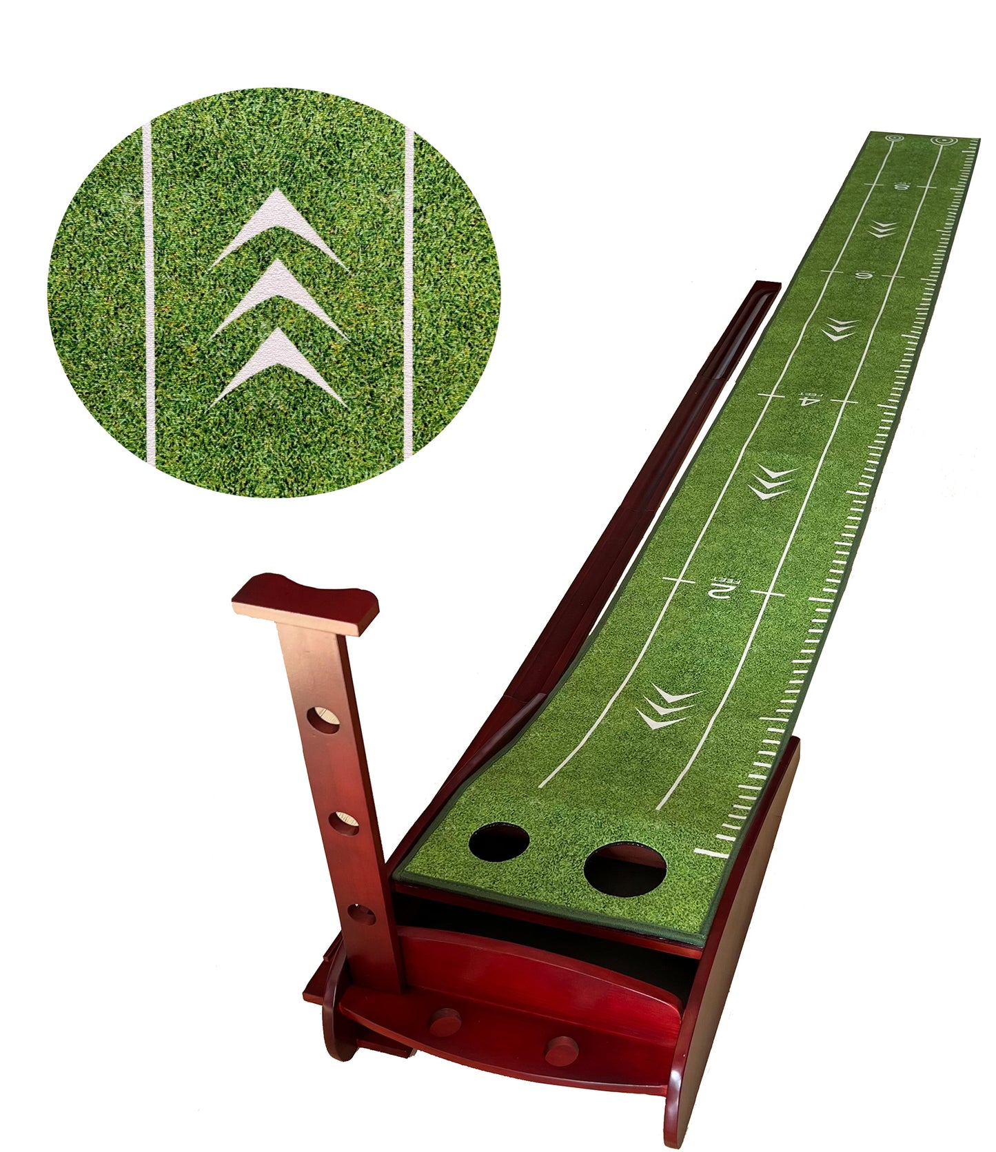 Golf Putting Mat for Swing Detection, Indoor Golf Putting Green with 2 Holes 6 Balls-10FT Crystal Velvet Putting Mat/Auto Ball Return/Practice at Home or in Office