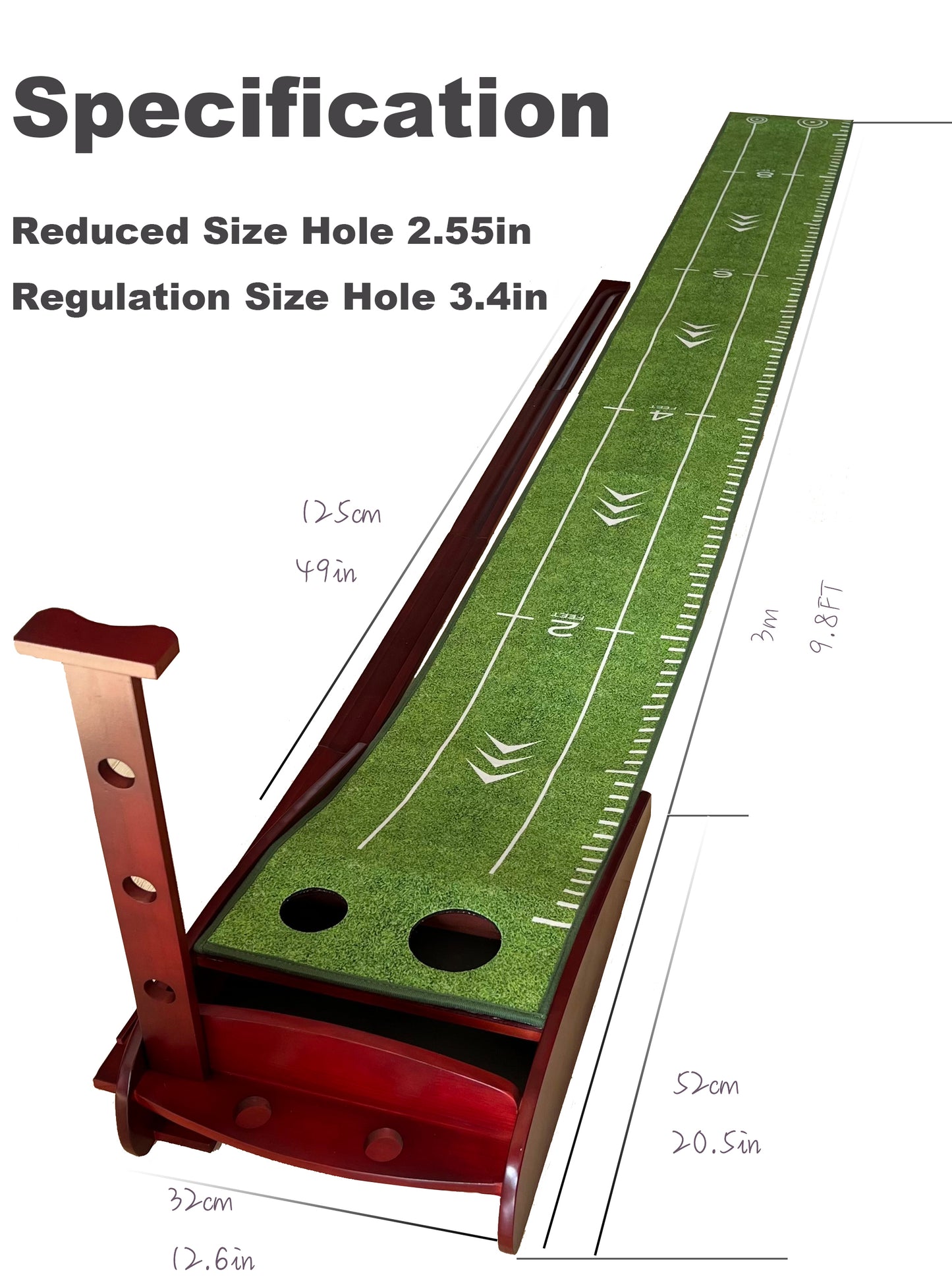 Golf Putting Mat for Swing Detection, Indoor Golf Putting Green with 2 Holes 6 Balls-10FT Crystal Velvet Putting Mat/Auto Ball Return/Practice at Home or in Office