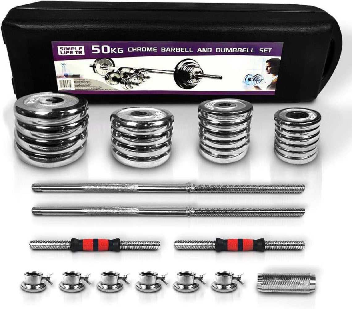 ZC FLYYD 110LB Adjustable Dumbbell & Barbell Set - Premium Stainless Steel Weight Set with Carry Box