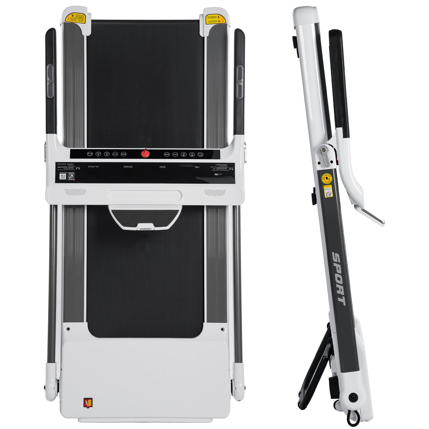 ZC FLYYD Portable Folding Treadmill with Smart App & Bluetooth (White) | 3.5HP Motor, 330 Lbs Capacity