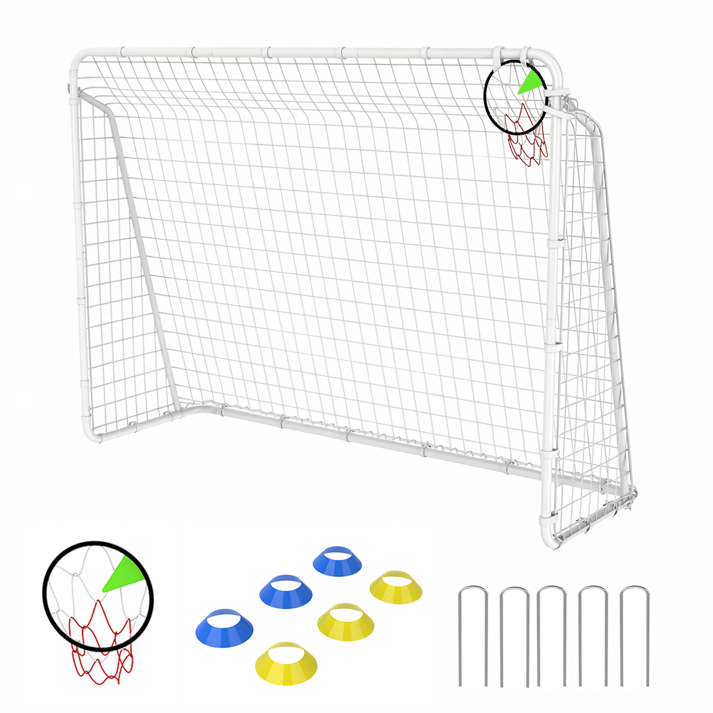 ZC FLYYD 7x16 FT Portable Soccer Goal for Backyard & Training | Heavy-Duty Steel Frame with High-Strength Net