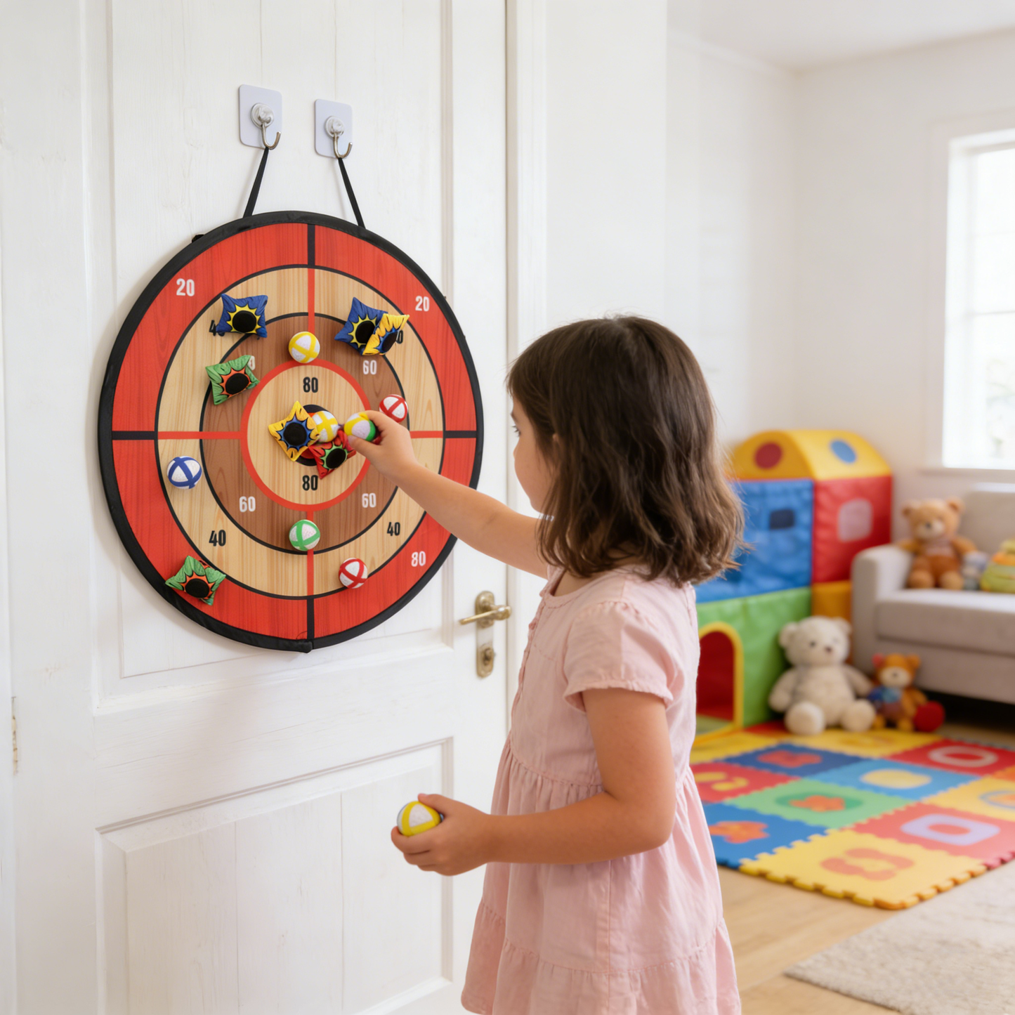 ZC FLYYD Ultimate 4-in-1 Family Game Center - 30-Piece Deluxe Bundle with LED Light-Up Rings, Bean Bag Toss & Sticky Target