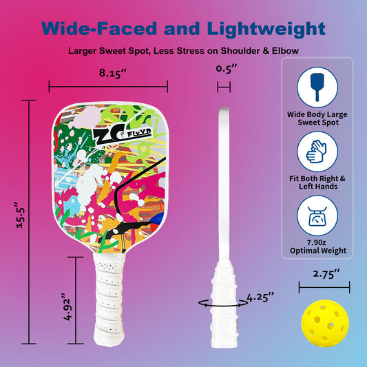 ZC FLYYD Pickleball Paddles Set with Net Systerm