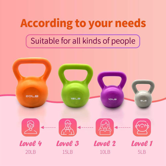 ZC FLYYD™ 10lb Vinyl Coated Kettlebell | Beginner Strength & Yoga Sculpt