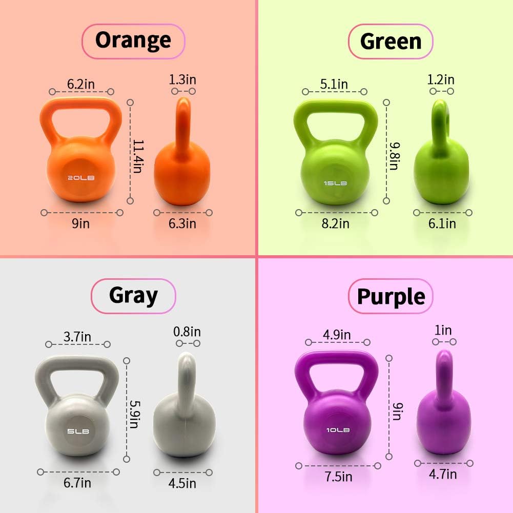 ZC FLYYD™ 10lb Vinyl Coated Kettlebell | Beginner Strength & Yoga Sculpt