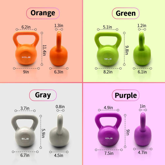 ZC FLYYD™ 10lb Vinyl Coated Kettlebell | Beginner Strength & Yoga Sculpt