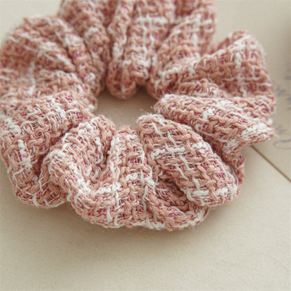 9PCS Plaid Style Womens Hair Scrunchies Elastic Hair Bands Girls Headwear Soft Elastic Bandage 7 Colors Fashion Ornaments, Accessories, Hairbands