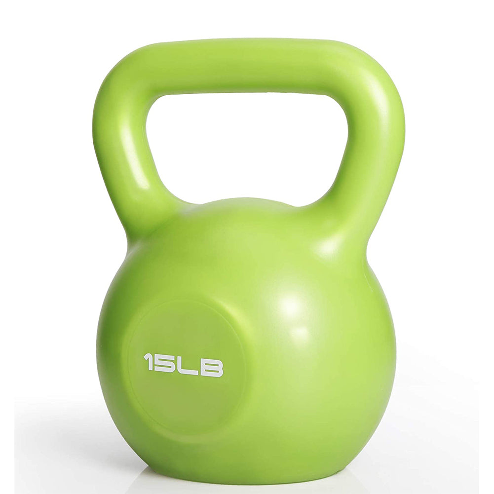 ZC FLYYD™ 15lb Vinyl Coated Kettlebell | Women's Home Gym & Sculpting