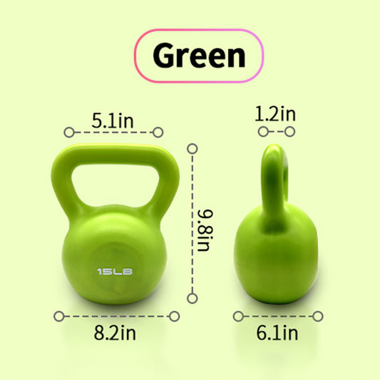 ZC FLYYD™ 15lb Vinyl Coated Kettlebell | Women's Home Gym & Sculpting