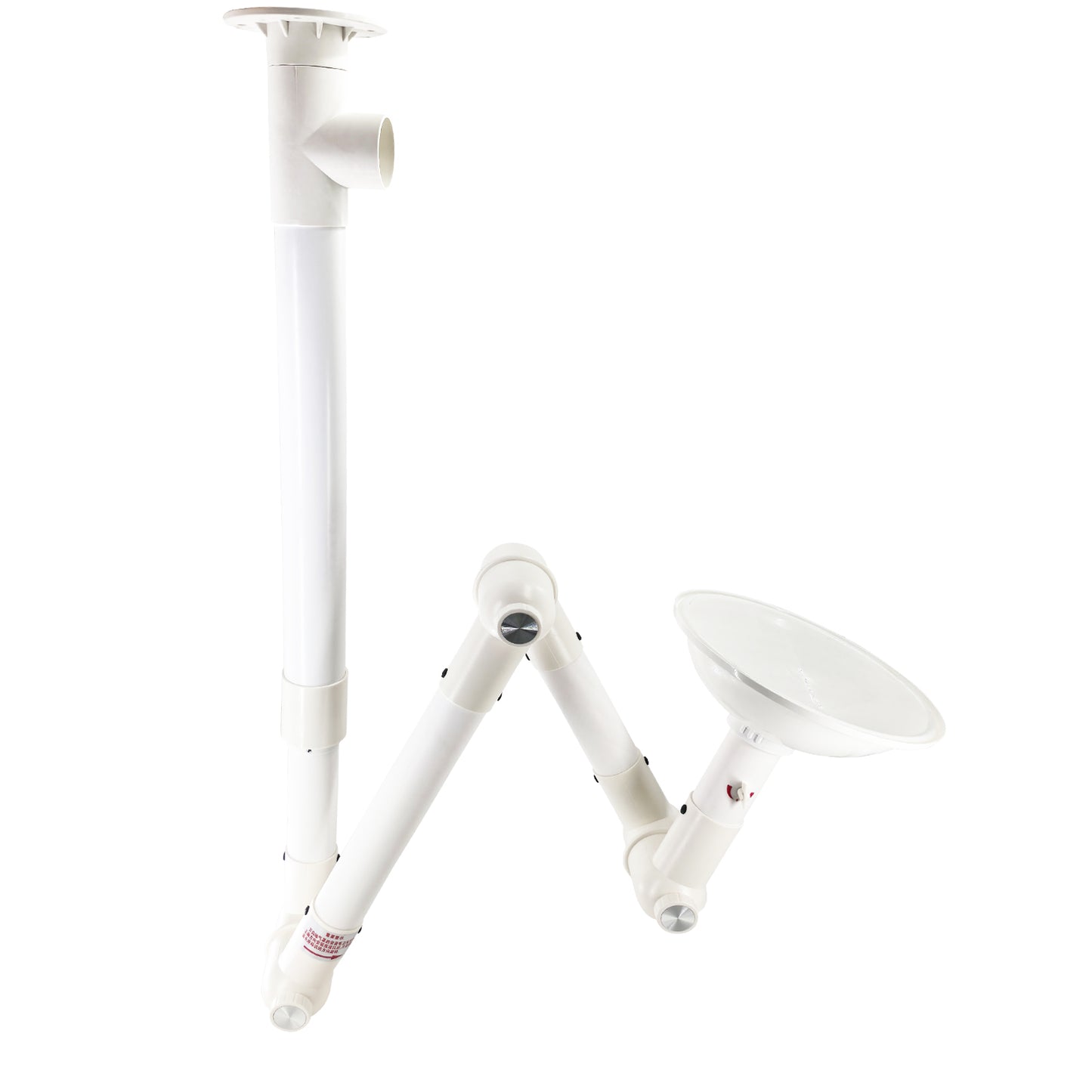 ZC FLYYD Laboratory Exhaust Vent Fume Extractor Arms, PP Snorkel for Extractor Fume Hood with 360° Adjustable Pivots for Lab, Industrial, Moxibustion, Ceiling-mounted/ Wall-Mounted