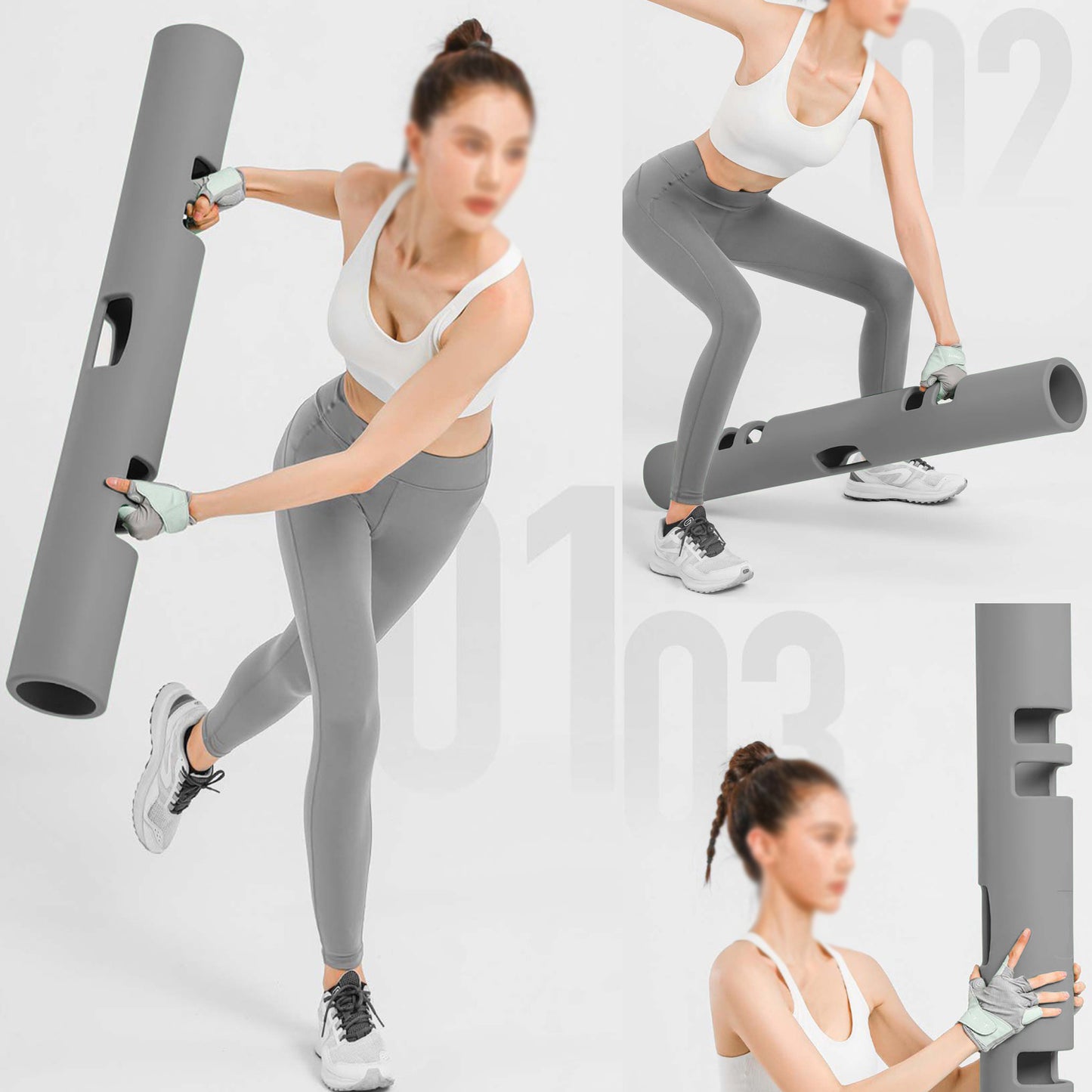 ZC FLYYD Multicolor 10kg Grey Fitness Tube Portable Durable Training Rubber Weight Bar Weight Bearing Fitness TPR Barrel for Loaded Movement Training