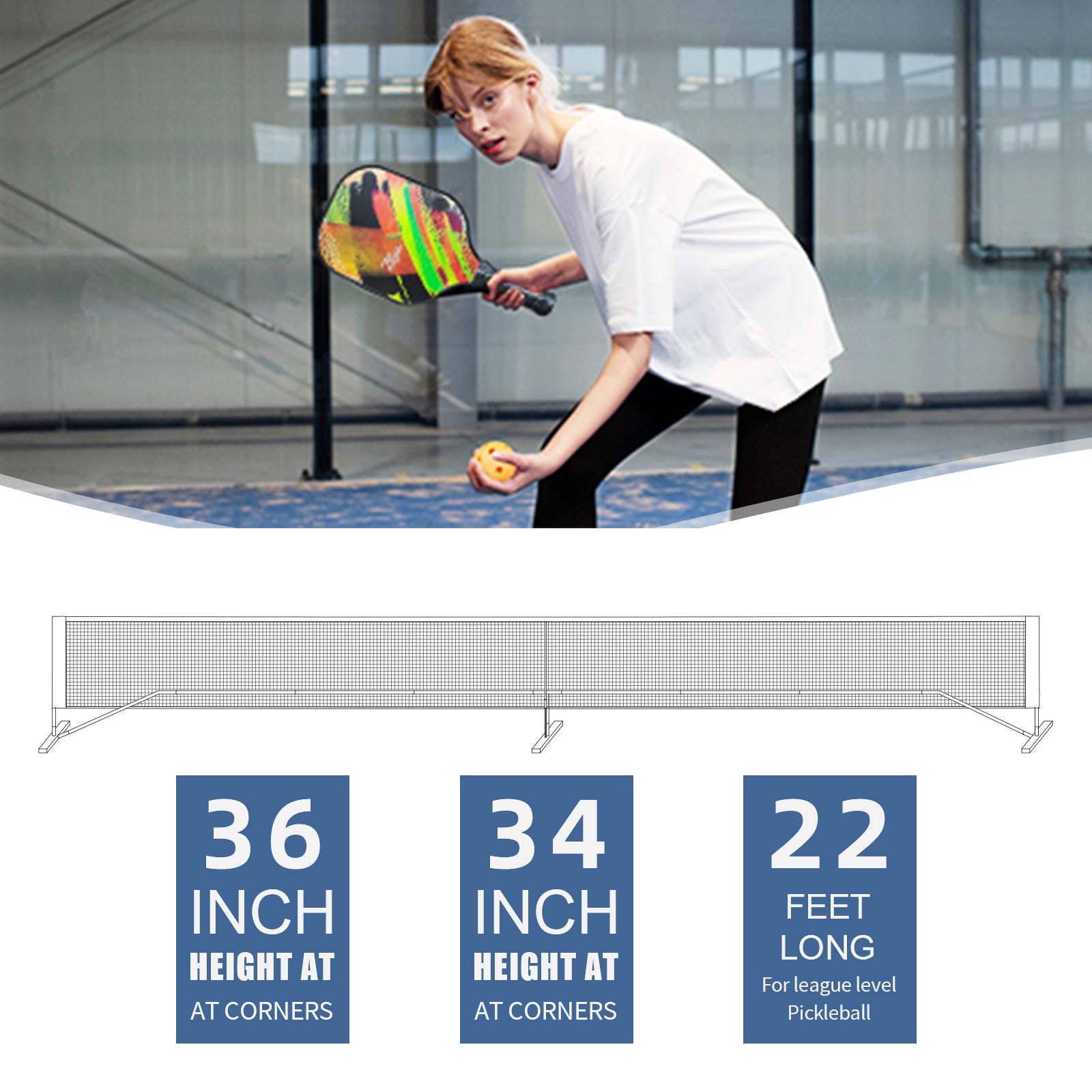 ZC FLYYD Pickleball Paddles Set with Net Systerm