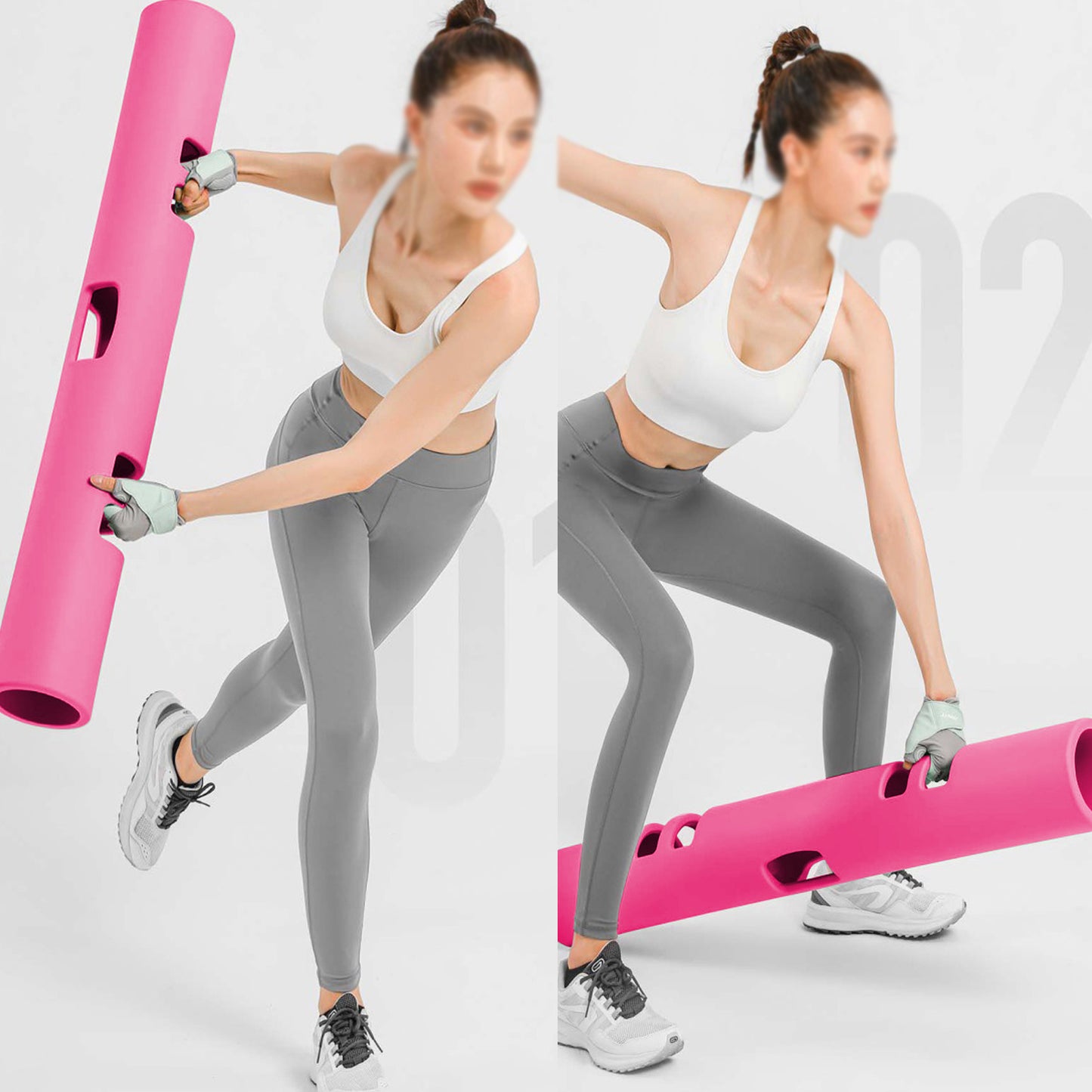 ZC FLYYD Multicolor 4kg Pink Fitness Tube Portable Durable Training Rubber Weight Bar Weight Bearing Fitness TPR Barrel for Loaded Movement Training