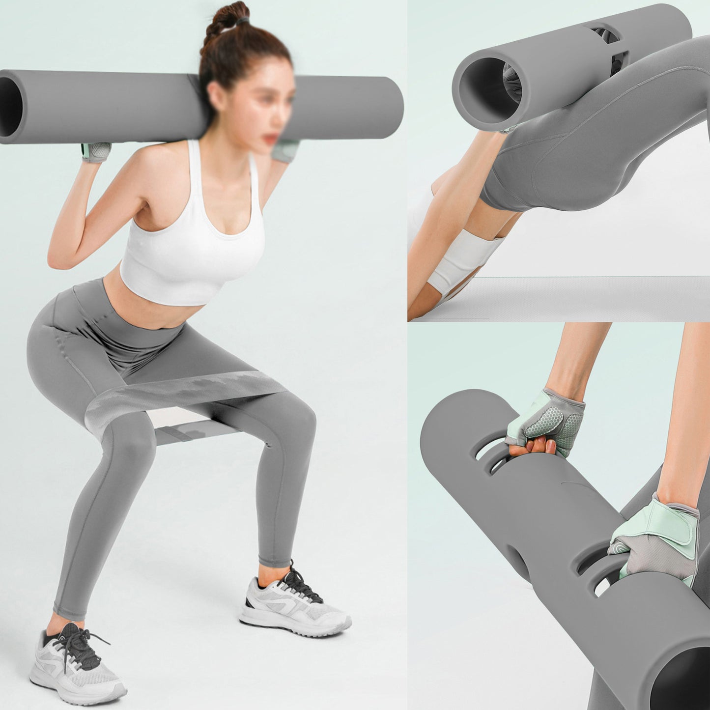 ZC FLYYD Multicolor 10kg Grey Fitness Tube Portable Durable Training Rubber Weight Bar Weight Bearing Fitness TPR Barrel for Loaded Movement Training