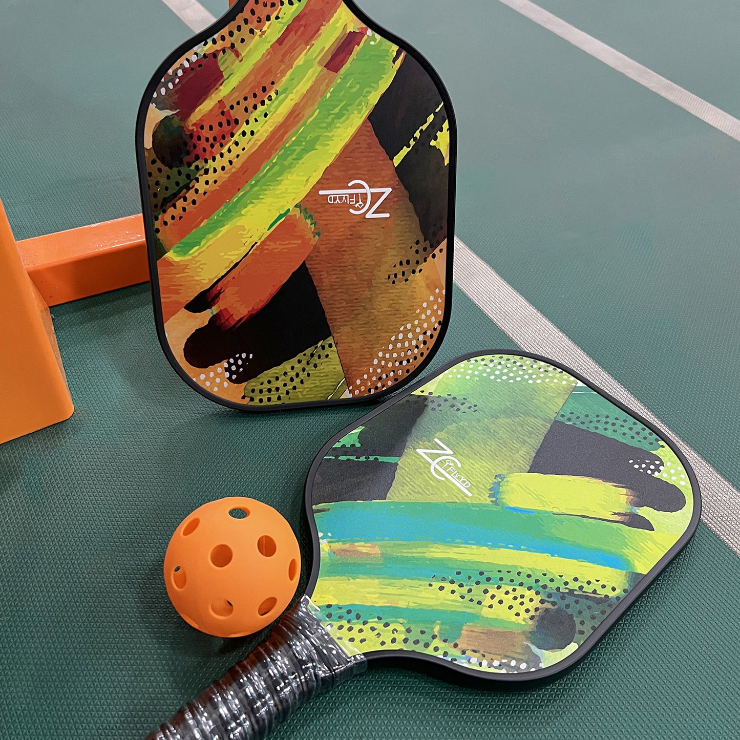 Pickleball Paddles Set of Fiberglass/Carbon Fiber Pickleball Set with Pickleball Balls, Pickleball Bag, Portable Pickleball Net Systerm, Grip Tapes, Pickleball Rackets