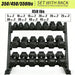 ZC FLYYD™ 450lb Rubber Hex Dumbbell Set with 3-Tier Rack