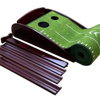 Golf Putting Mat for Swing Detection, Indoor Golf Putting Green with 2 Holes 6 Balls-10FT Crystal Velvet Putting Mat/Auto Ball Return/Practice at Home or in Office