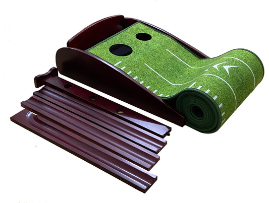 Golf Putting Mat for Swing Detection, Indoor Golf Putting Green with 2 Holes 6 Balls-10FT Crystal Velvet Putting Mat/Auto Ball Return/Practice at Home or in Office