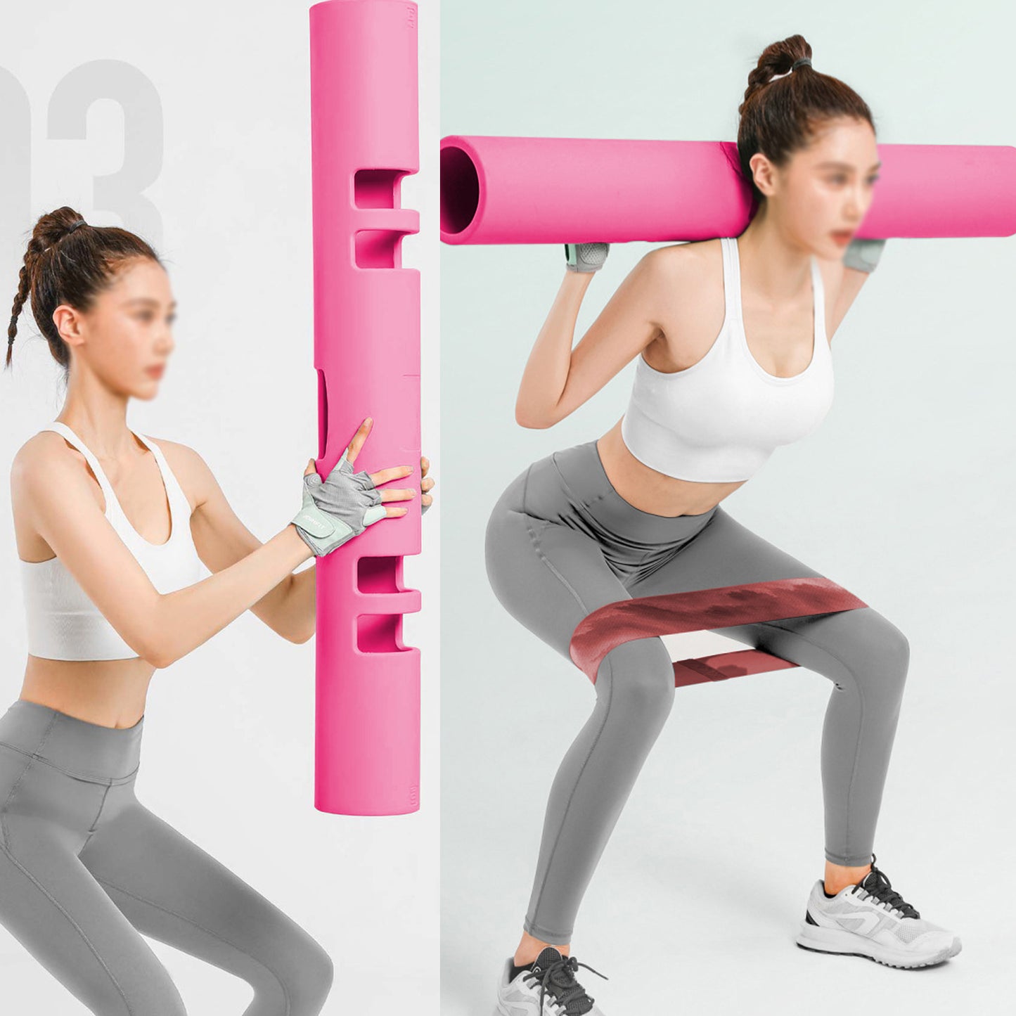 ZC FLYYD Multicolor 4kg Pink Fitness Tube Portable Durable Training Rubber Weight Bar Weight Bearing Fitness TPR Barrel for Loaded Movement Training