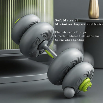 5 in 1 Adjustable Dumbbell Set, Dumbbell/Barbell/Kettlebell/Medicine Ball, Weight Plates All-in-One Strength Training Kit for Home, Soft Rubber Coated Adjustable Workout Equipment - 44lbs