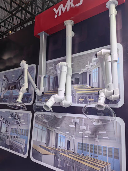 ZC FLYYD Laboratory Exhaust Vent Fume Extractor Arms, PP Snorkel for Extractor Fume Hood with 360° Adjustable Pivots for Lab, Industrial, Moxibustion, Ceiling-mounted/ Wall-Mounted