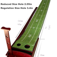 Golf Putting Mat for Swing Detection, Indoor Golf Putting Green with 2 Holes 6 Balls-10FT Crystal Velvet Putting Mat/Auto Ball Return/Practice at Home or in Office
