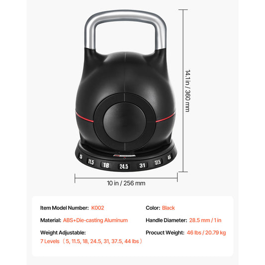 ZC FLYYD™ Elite 7-in-1 Adjustable Kettlebell | 5LB to 44LB Pro-Strength Trainer