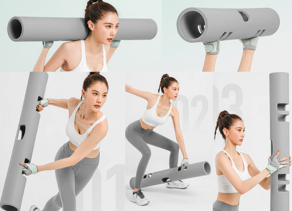ZC FLYYD Multicolor 10kg Grey Fitness Tube Portable Durable Training Rubber Weight Bar Weight Bearing Fitness TPR Barrel for Loaded Movement Training