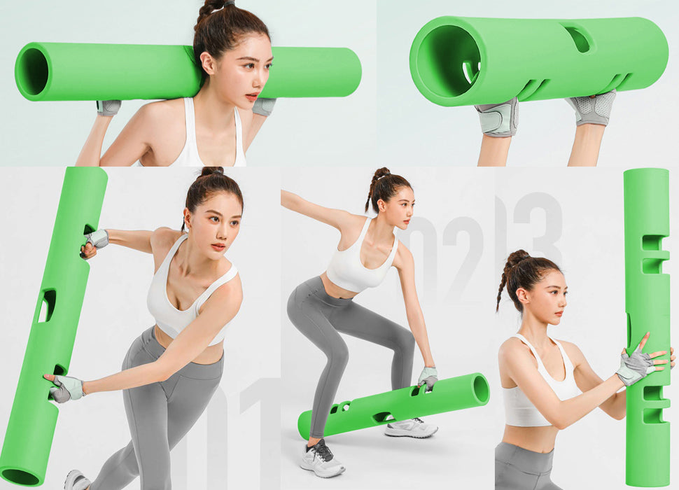 ZC FLYYD Multicolor 10kg Green Fitness Tube Portable Durable Training Rubber Weight Bar Weight Bearing Fitness TPR Barrel for Loaded Movement Training