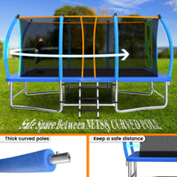 ZC FLYYD 8x14 FT Rectangular Outdoor Trampoline with Safety Enclosure Net | Heavy Duty, ASTM Certified