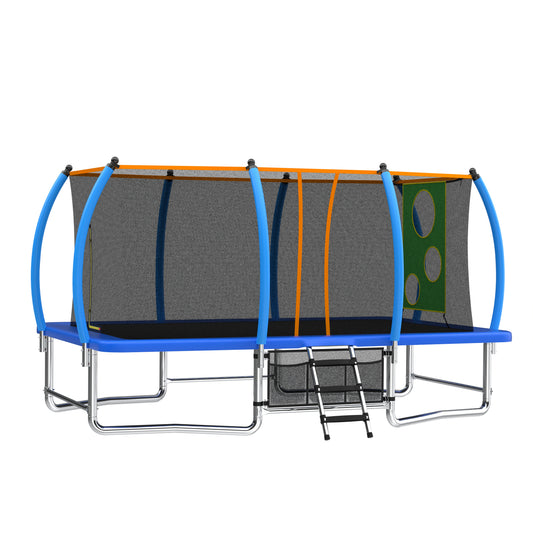 ZC FLYYD 8x14 FT Rectangular Outdoor Trampoline with Safety Enclosure Net | Heavy Duty, ASTM Certified