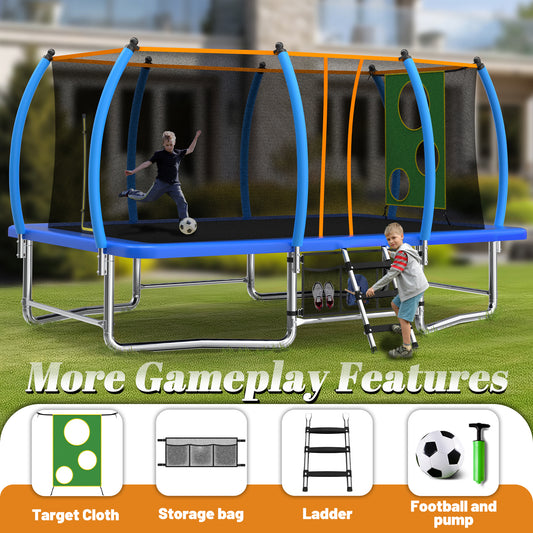 ZC FLYYD 8x14 FT Rectangular Outdoor Trampoline with Safety Enclosure Net | Heavy Duty, ASTM Certified