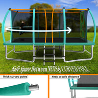 ZC FLYYD 8x14ft green rectangular outdoor tumbling trampoline for gymnastics and family backyard