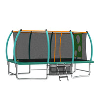 ZC FLYYD 8x14ft green rectangular outdoor tumbling trampoline for gymnastics and family backyard