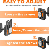 Anti-roll square design of ZC FLYYD 50 lbs adjustable dumbbell for home gym