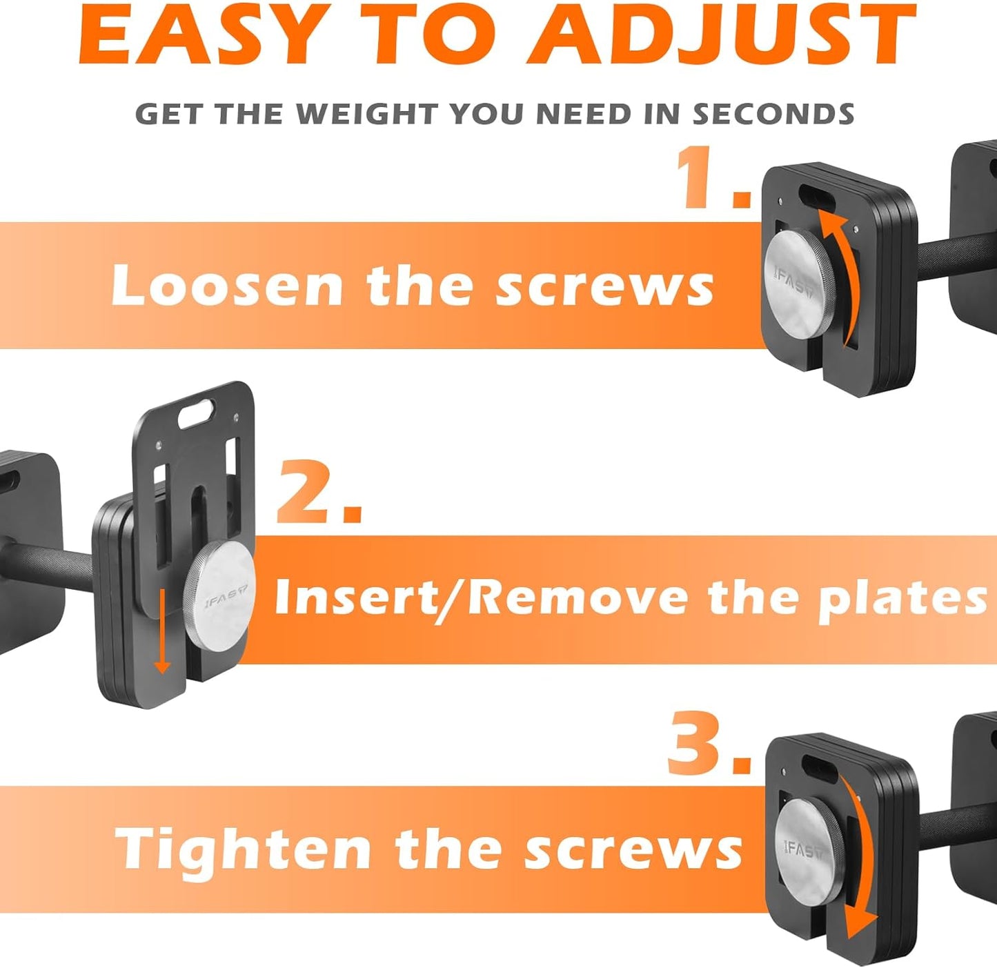 Anti-roll square design of ZC FLYYD 50 lbs adjustable dumbbell for home gym