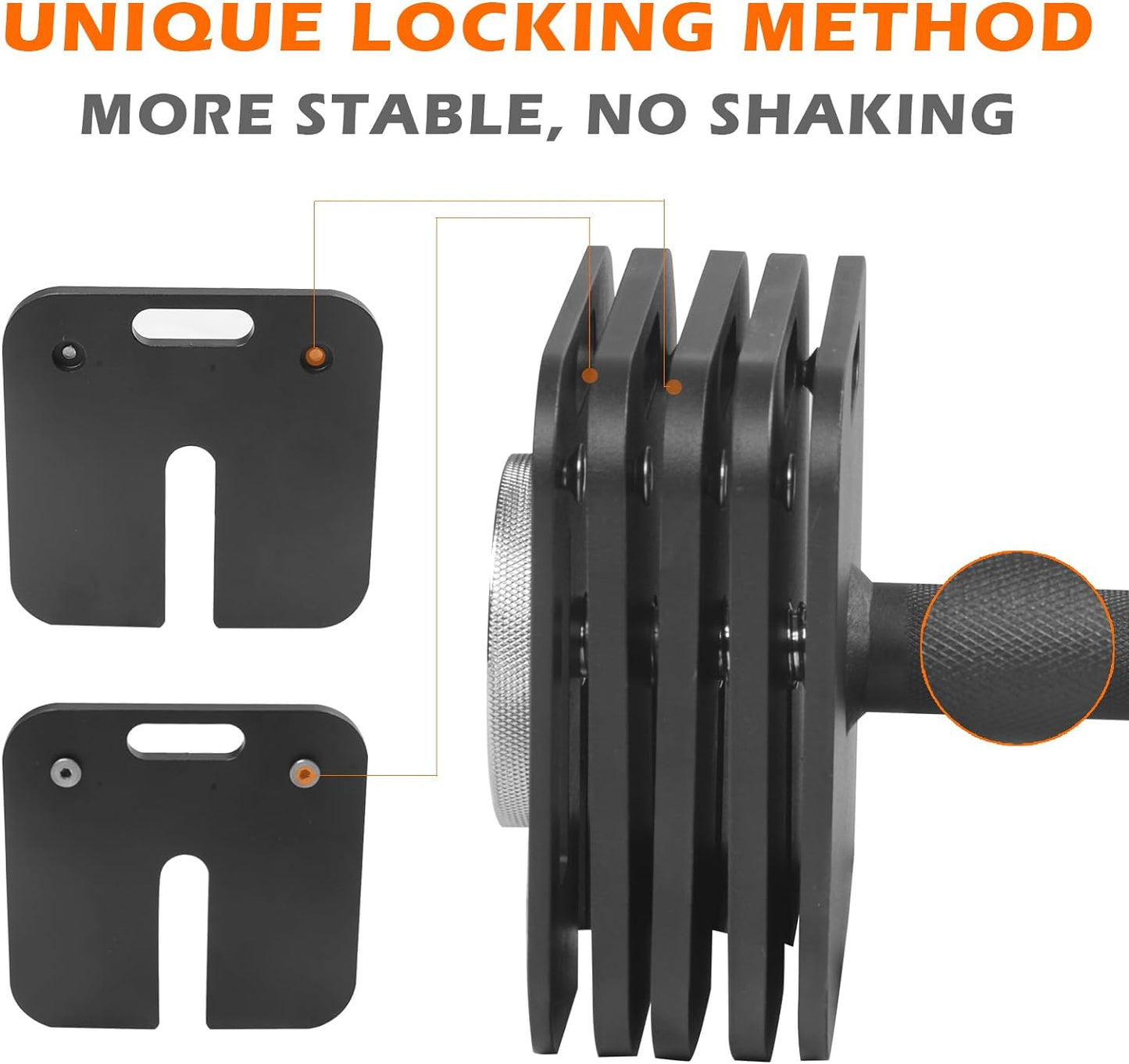 Quick-lock weight adjustment mechanism on ZC FLYYD cast iron dumbbell