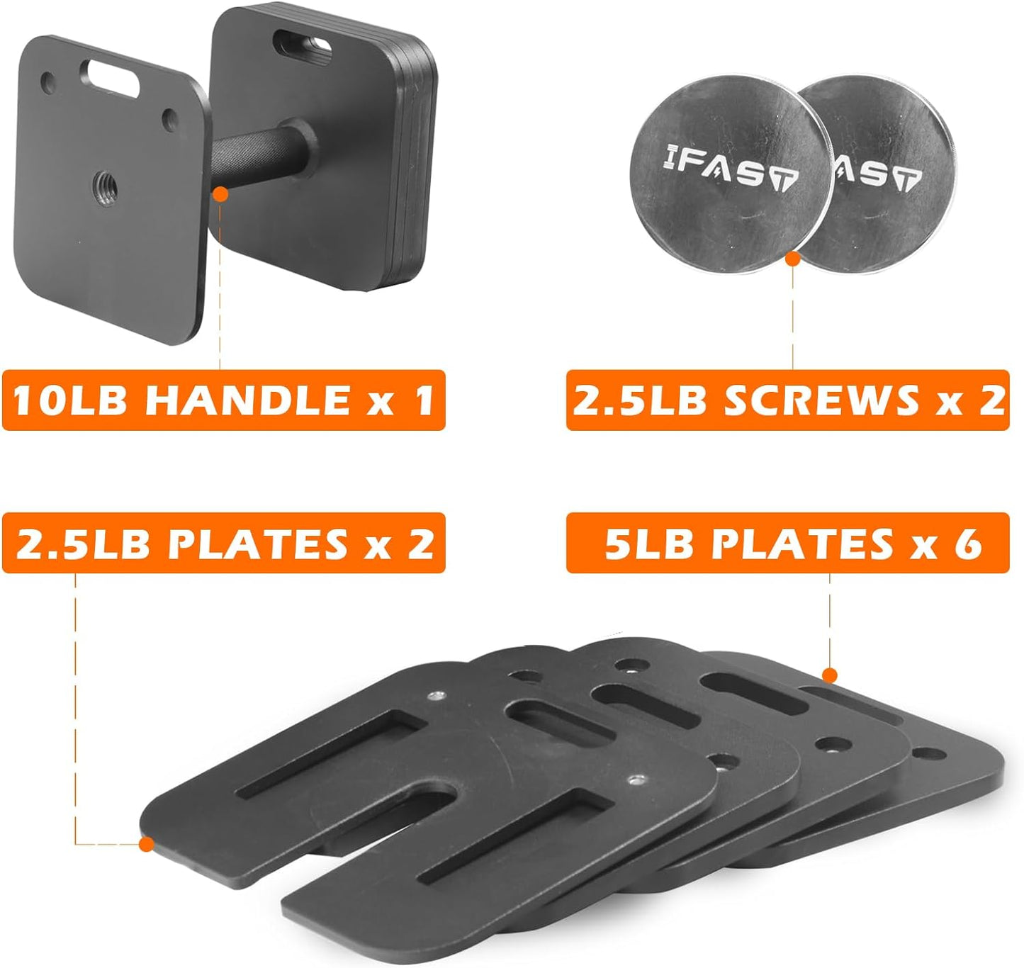 Quick-lock weight adjustment mechanism on ZC FLYYD cast iron dumbbell