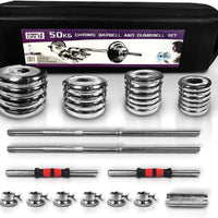 ZC FLYYD 110LB Adjustable Dumbbell & Barbell Set - Premium Stainless Steel Weight Set with Carry Box