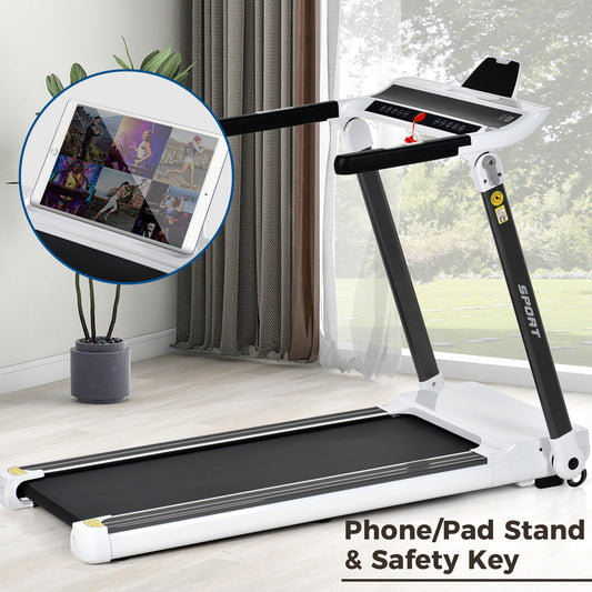ZC FLYYD Portable Folding Treadmill with Smart App & Bluetooth (White) | 3.5HP Motor, 330 Lbs Capacity