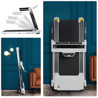 ZC FLYYD Portable Folding Treadmill with Smart App & Bluetooth (White) | 3.5HP Motor, 330 Lbs Capacity