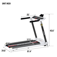 ZC FLYYD Portable Folding Treadmill with Smart App & Bluetooth (White) | 3.5HP Motor, 330 Lbs Capacity