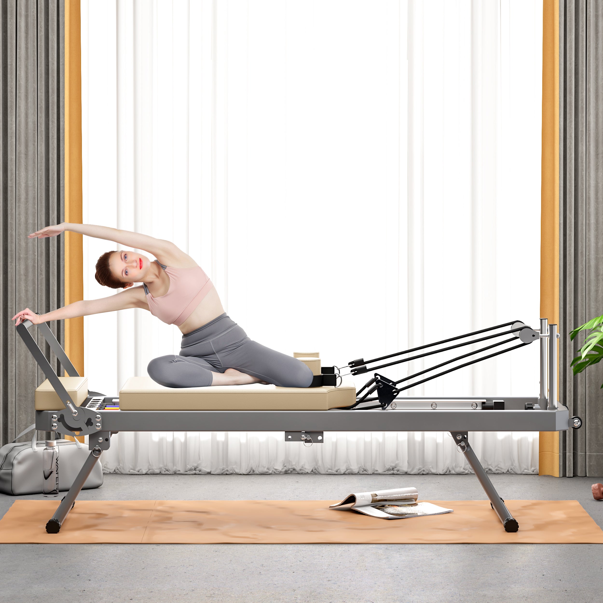 ZC FLYYD™ Foldable Pilates Reformer Machine | Home Studio Equipment