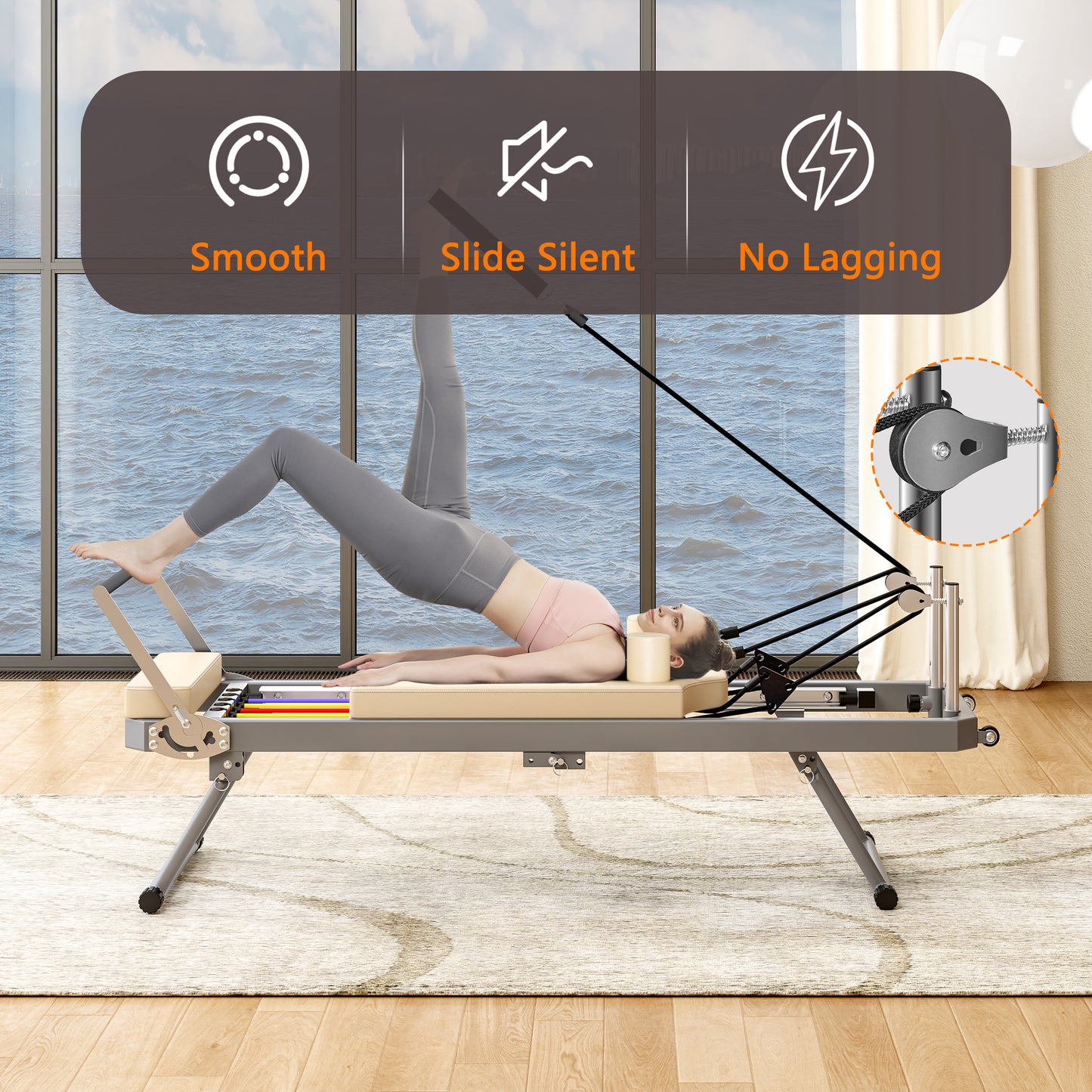 ZC FLYYD™ Foldable Pilates Reformer Machine | Home Studio Equipment